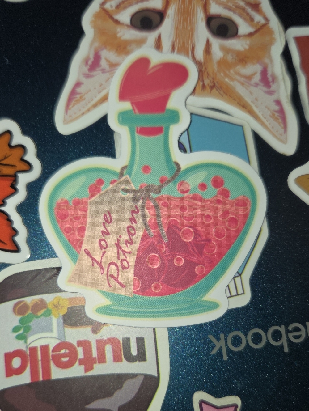 Love Potion Decorative Sticker - Pink & Teal Heart Bottle